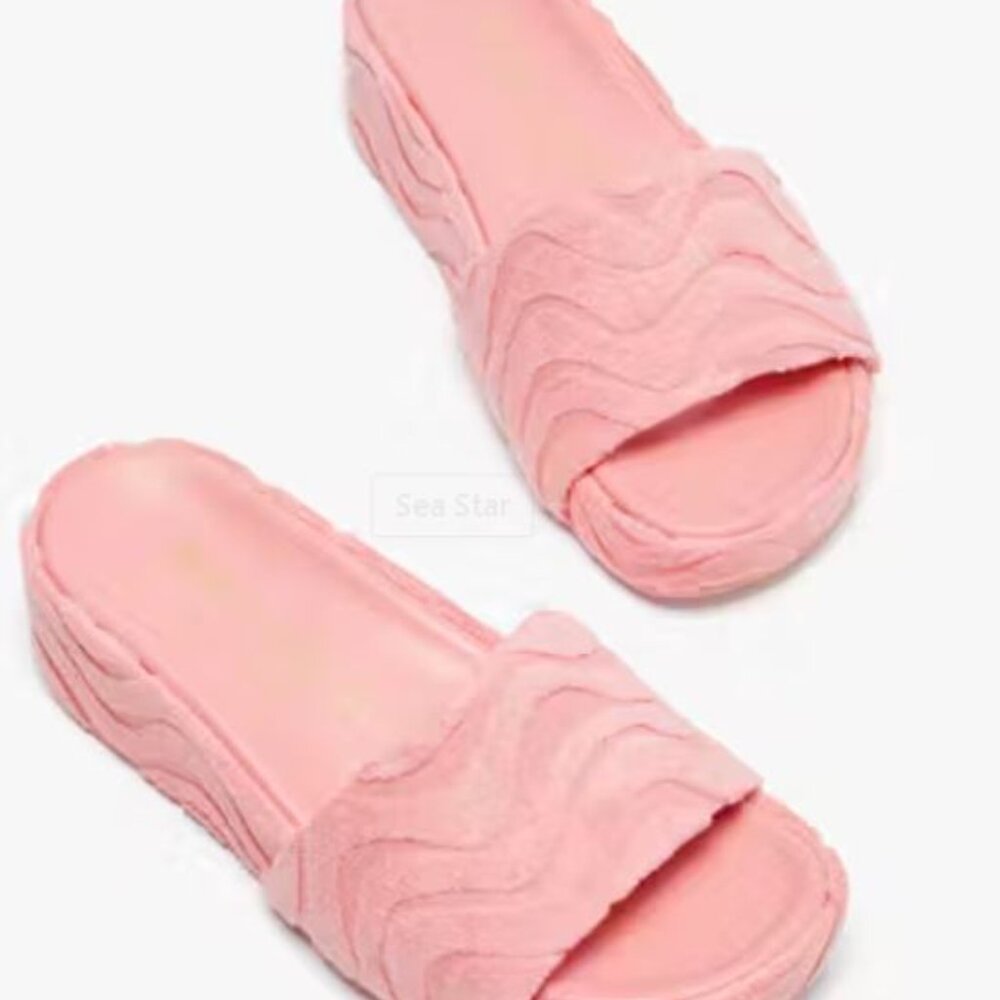 NIB  👡 Kate Spade Textured Terry Cloth Breeze Sea Star Slide Sandals 👣Size 8B - Picture 4 of 7